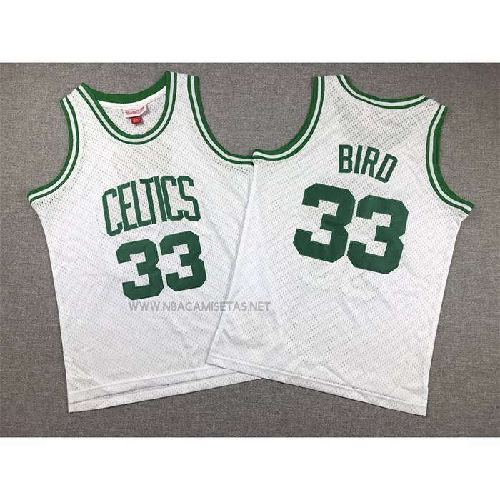 Camiseta Nino Boston Celtics Larry Bird NO 33 Mitchell & Ness 1985-86 Blanco